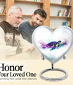 10-inch heart-shaped TURTLE urn with wolf howling design, ideal for dad's ashes