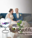 10-inch heart-shaped TURTLE urn with wolf howling design, ideal for dad's ashes