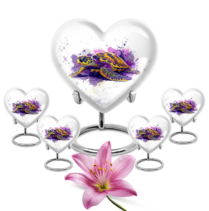Turtle Theme Large Urn With 4 Keepsake Urn