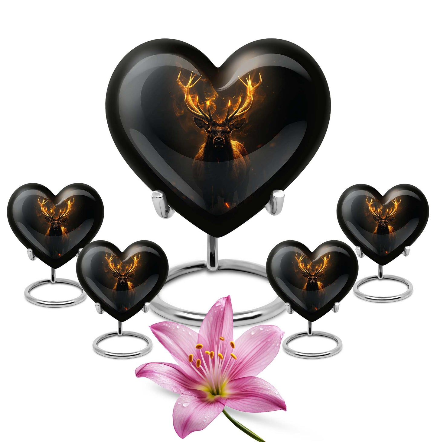heart-shaped deer urn