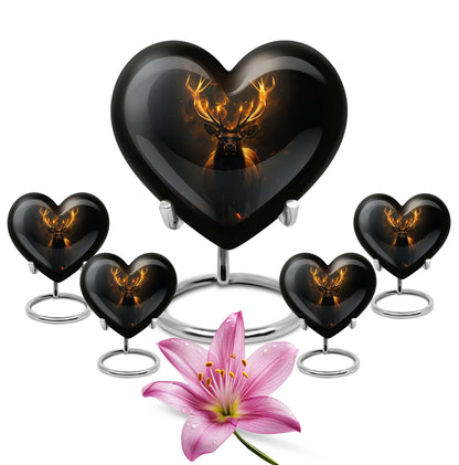 heart-shaped deer urn
