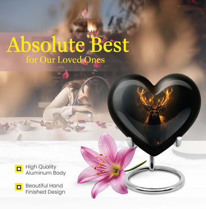 heart-shaped deer urn