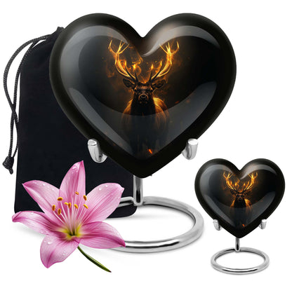 heart-shaped deer urn