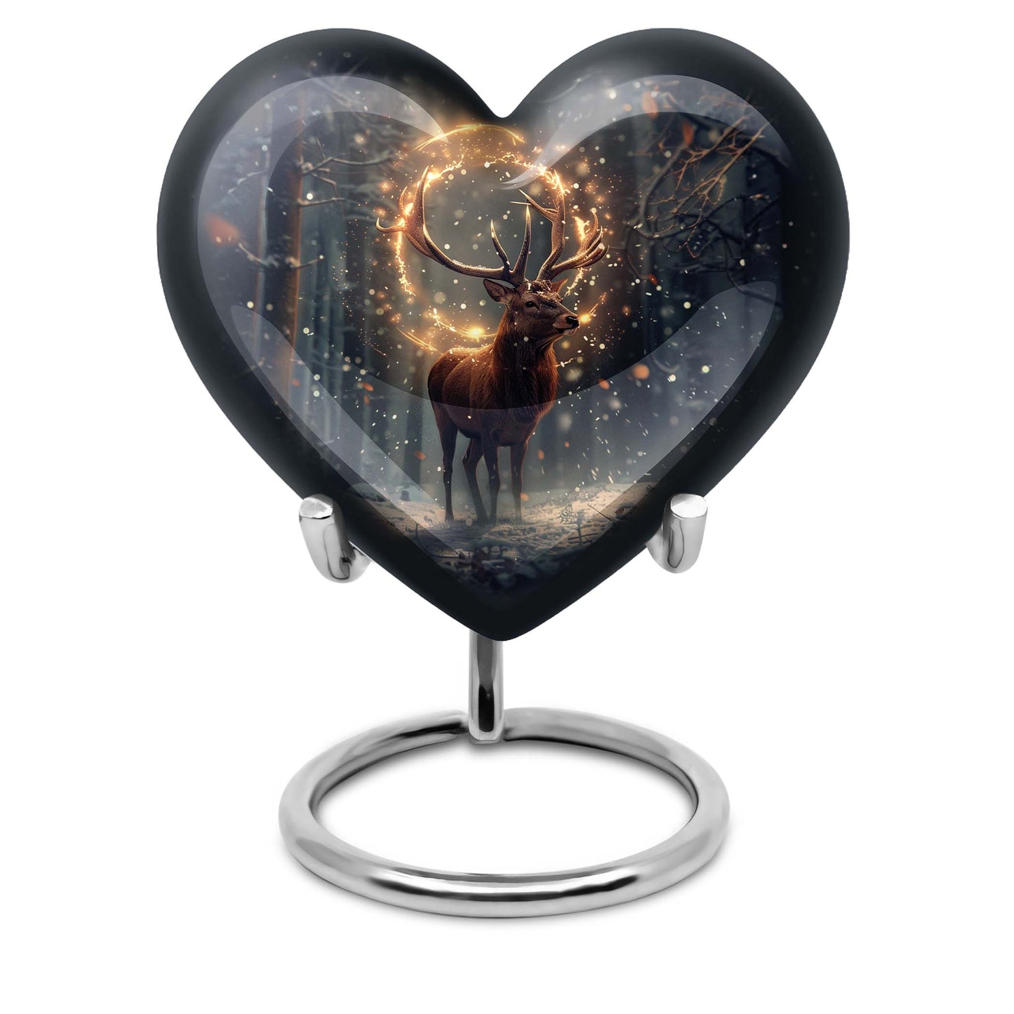  deer urn for memorials, heart design large urn