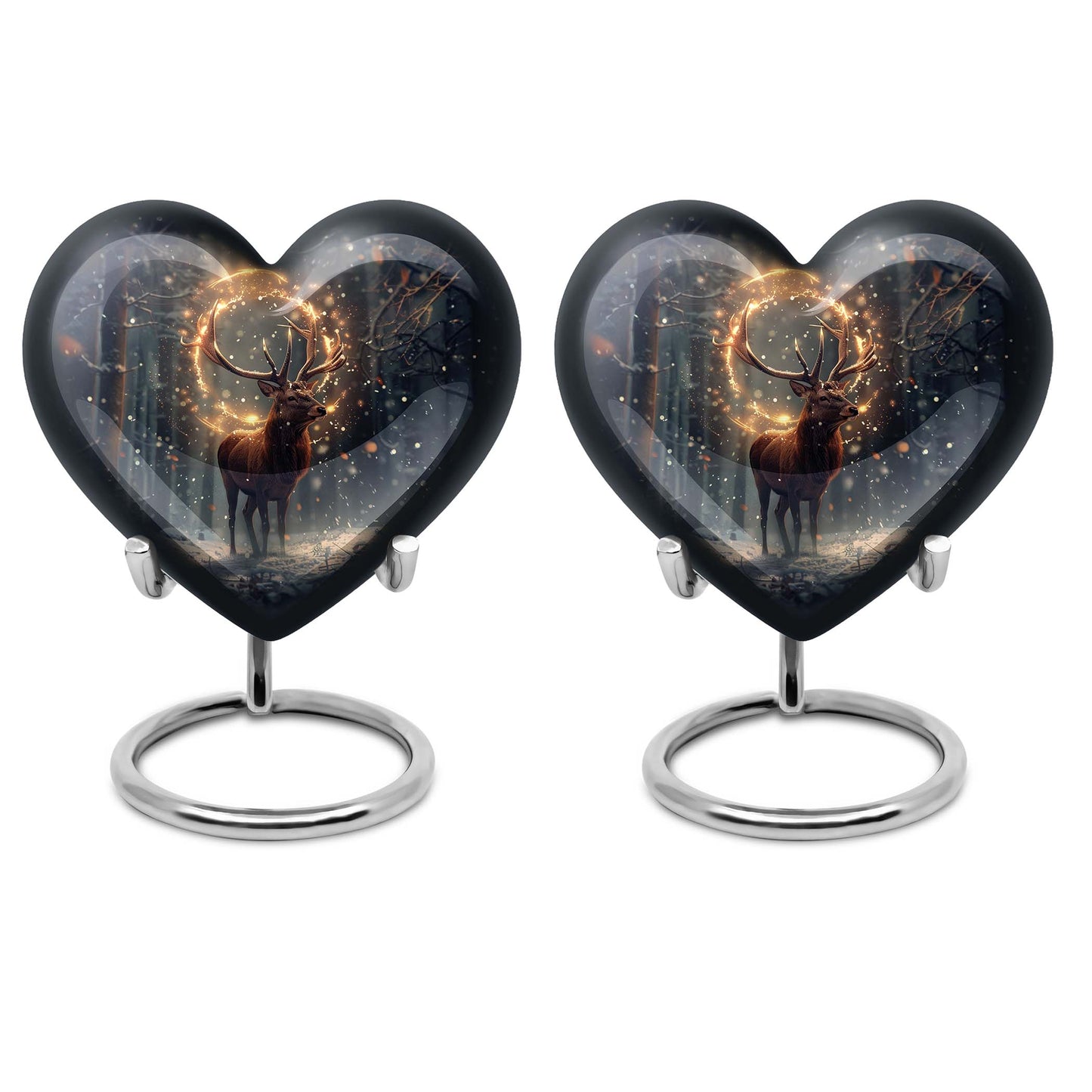  deer urn for memorials, heart design large urn