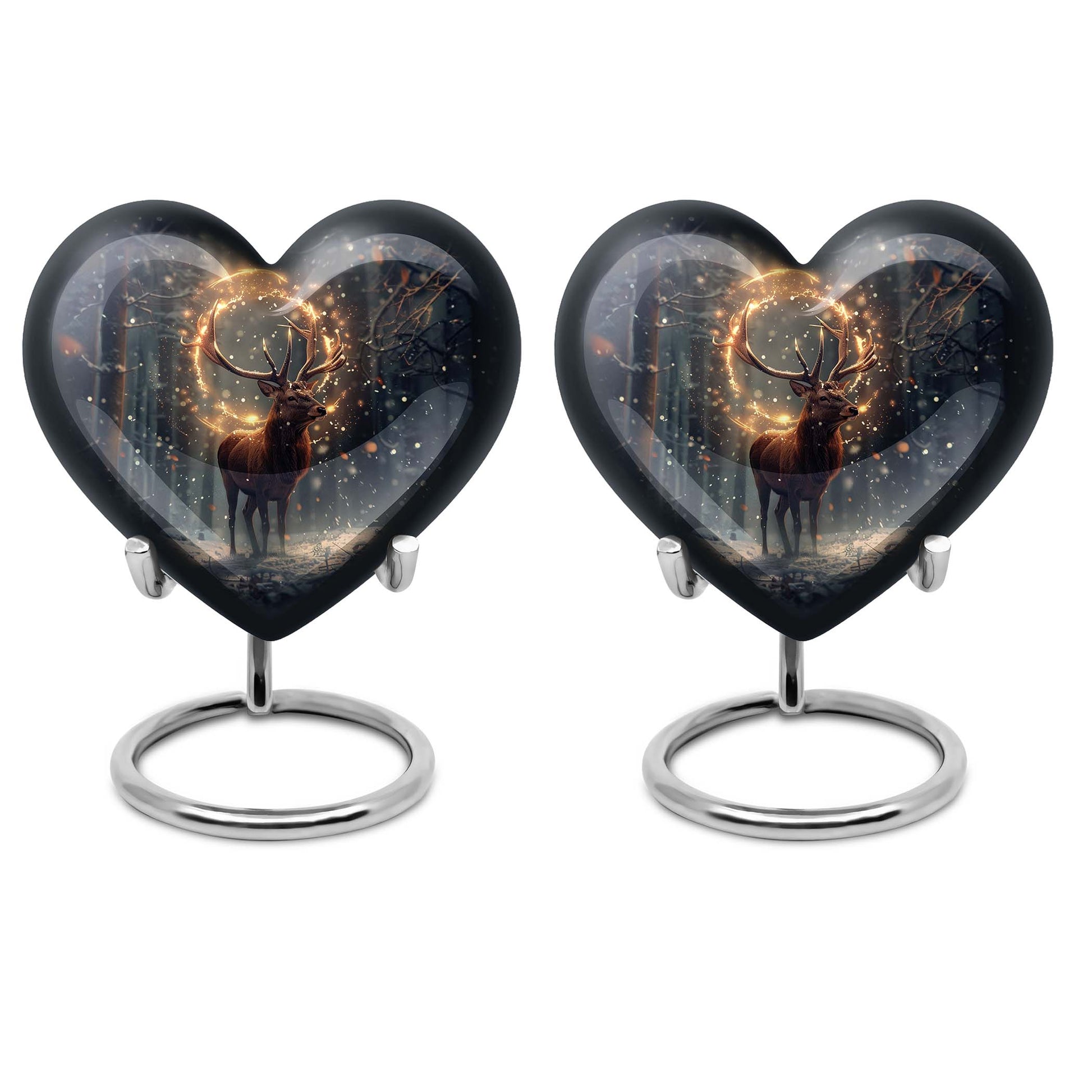  deer urn for memorials, heart design large urn