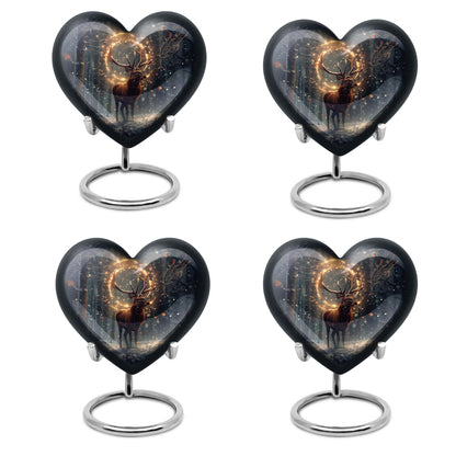  deer urn for memorials, heart design large urn