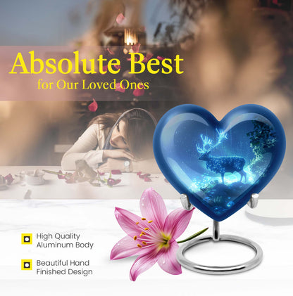 Deer Urn Heart design memorial urn