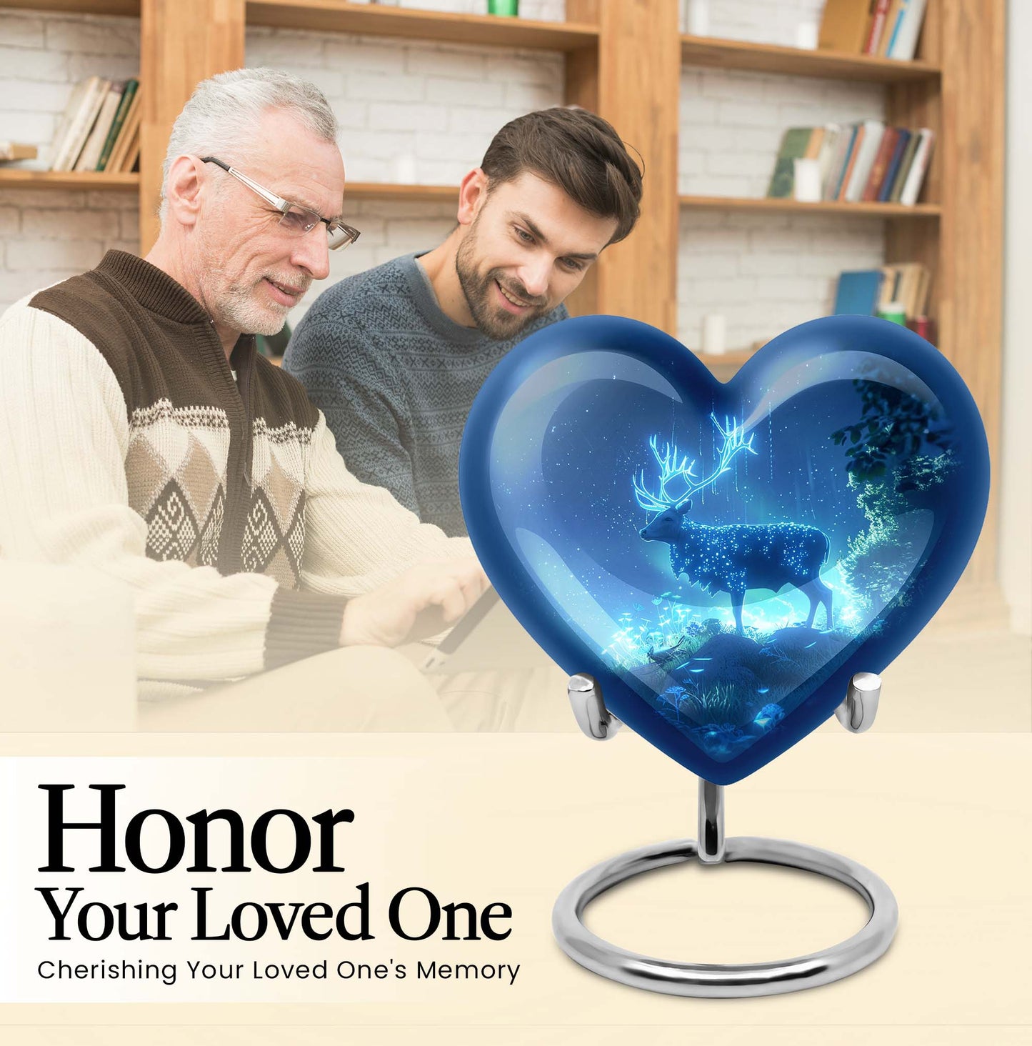Deer Urn Heart design memorial urn