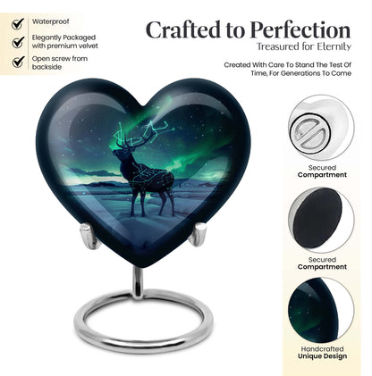 heart-shaped deer urn