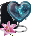heart urn with deer theme