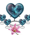heart urn with deer theme