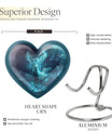 heart urn with deer theme