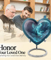 heart urn with deer theme