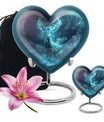 heart urn with deer theme