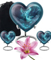 heart urn with deer theme