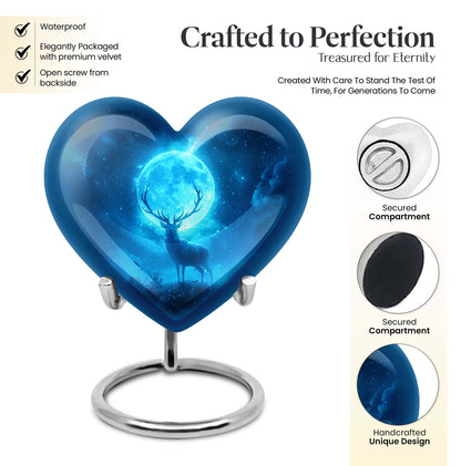 heart-shaped deer urn