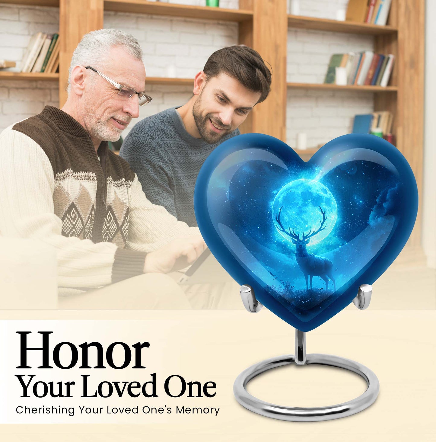 heart-shaped deer urn