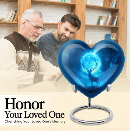 heart-shaped deer urn