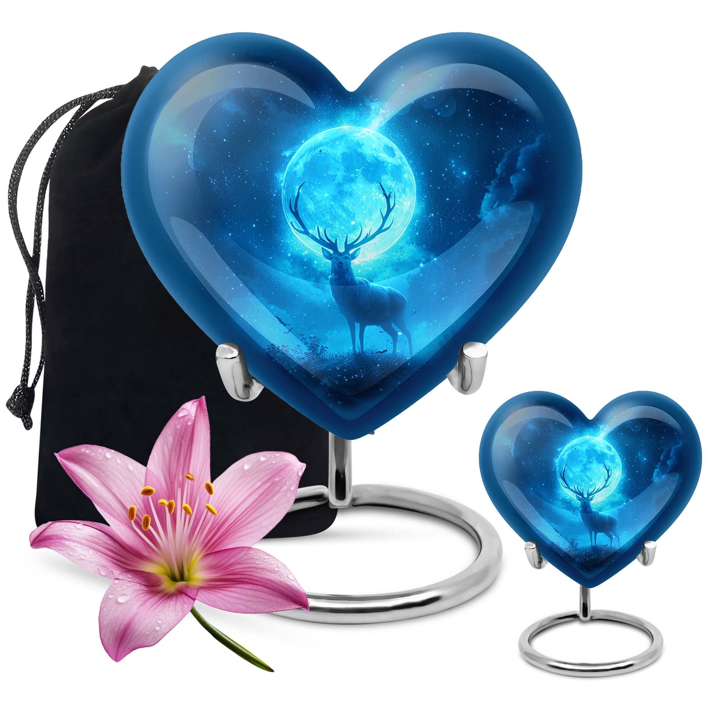 heart-shaped deer urn