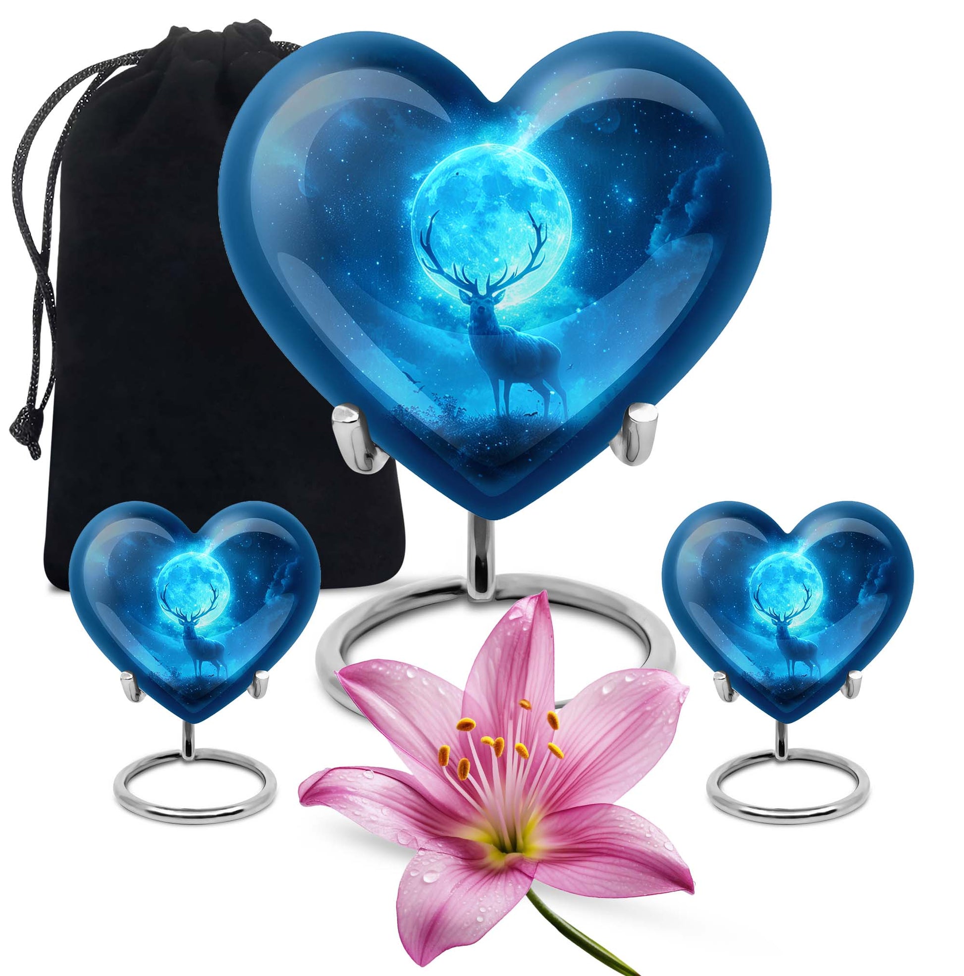 heart-shaped deer urn