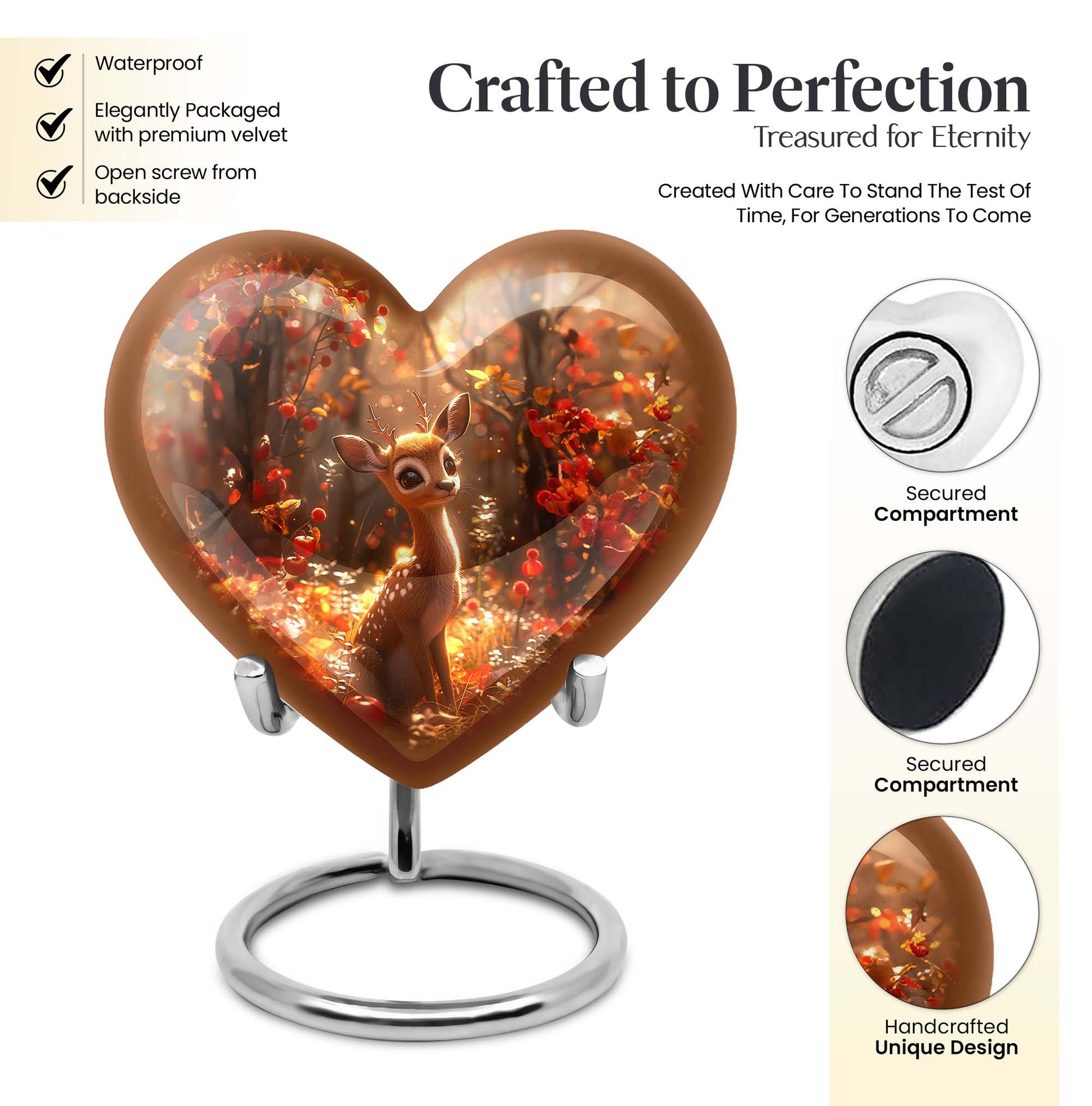 deer heart urn for ashes