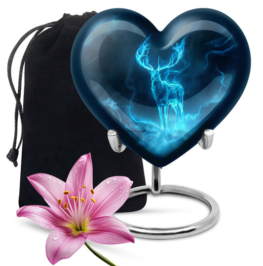  heart design and wolf theme for burial funeral ashes