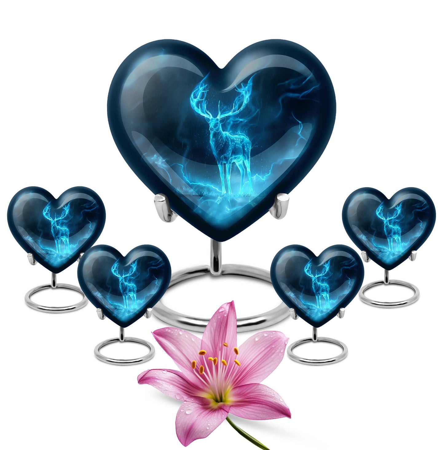  heart design and wolf theme for burial funeral ashes