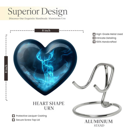  heart design and wolf theme for burial funeral ashes