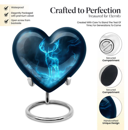  heart design and wolf theme for burial funeral ashes