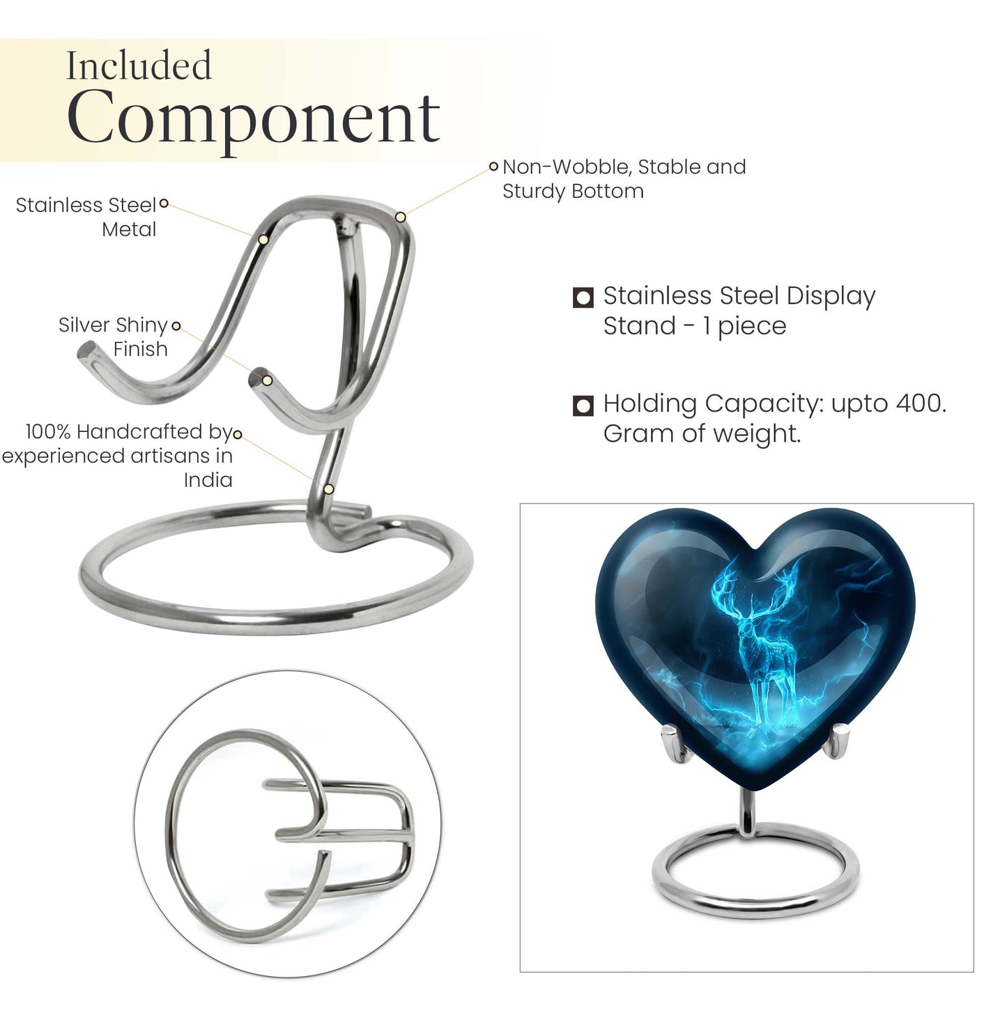  heart design and wolf theme for burial funeral ashes