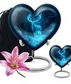  heart design and wolf theme for burial funeral ashes