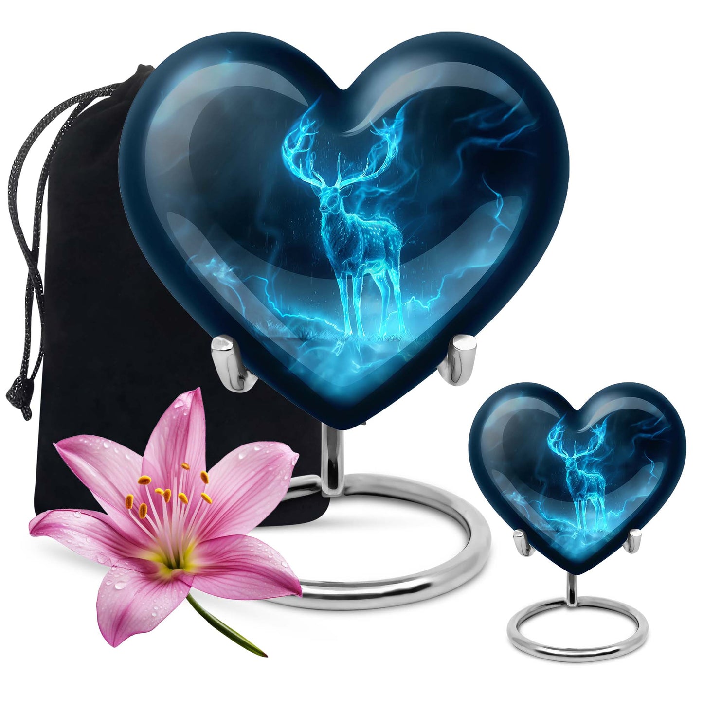  heart design and wolf theme for burial funeral ashes