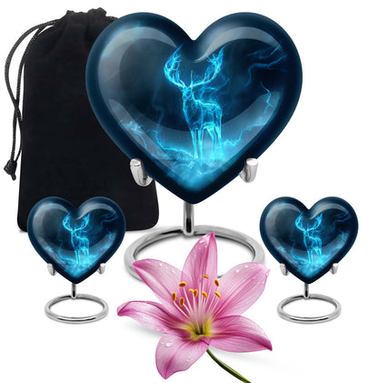  heart design and wolf theme for burial funeral ashes