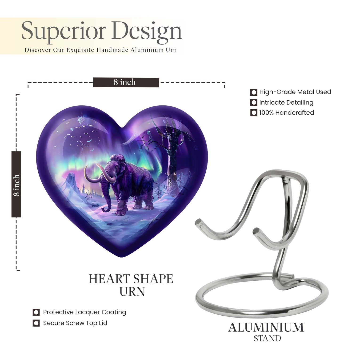 heart-shaped mammoth urn