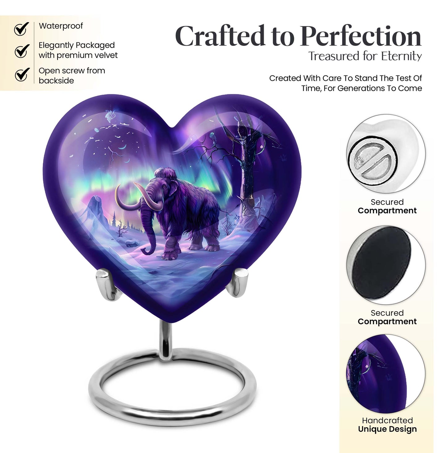 heart-shaped mammoth urn