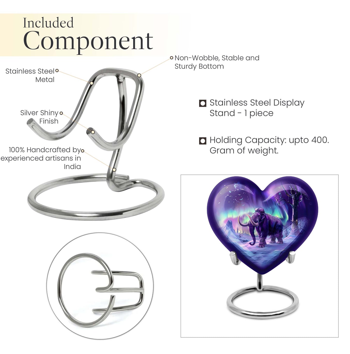 heart-shaped mammoth urn