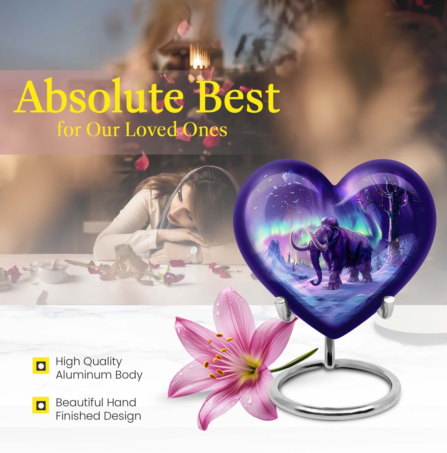 heart-shaped mammoth urn