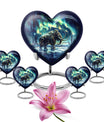 10-inch mammoth heart urn with wolf howling 
