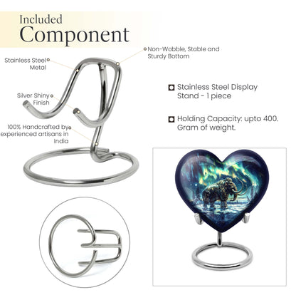 10-inch mammoth heart urn with wolf howling 