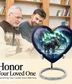 10-inch mammoth heart urn with wolf howling 