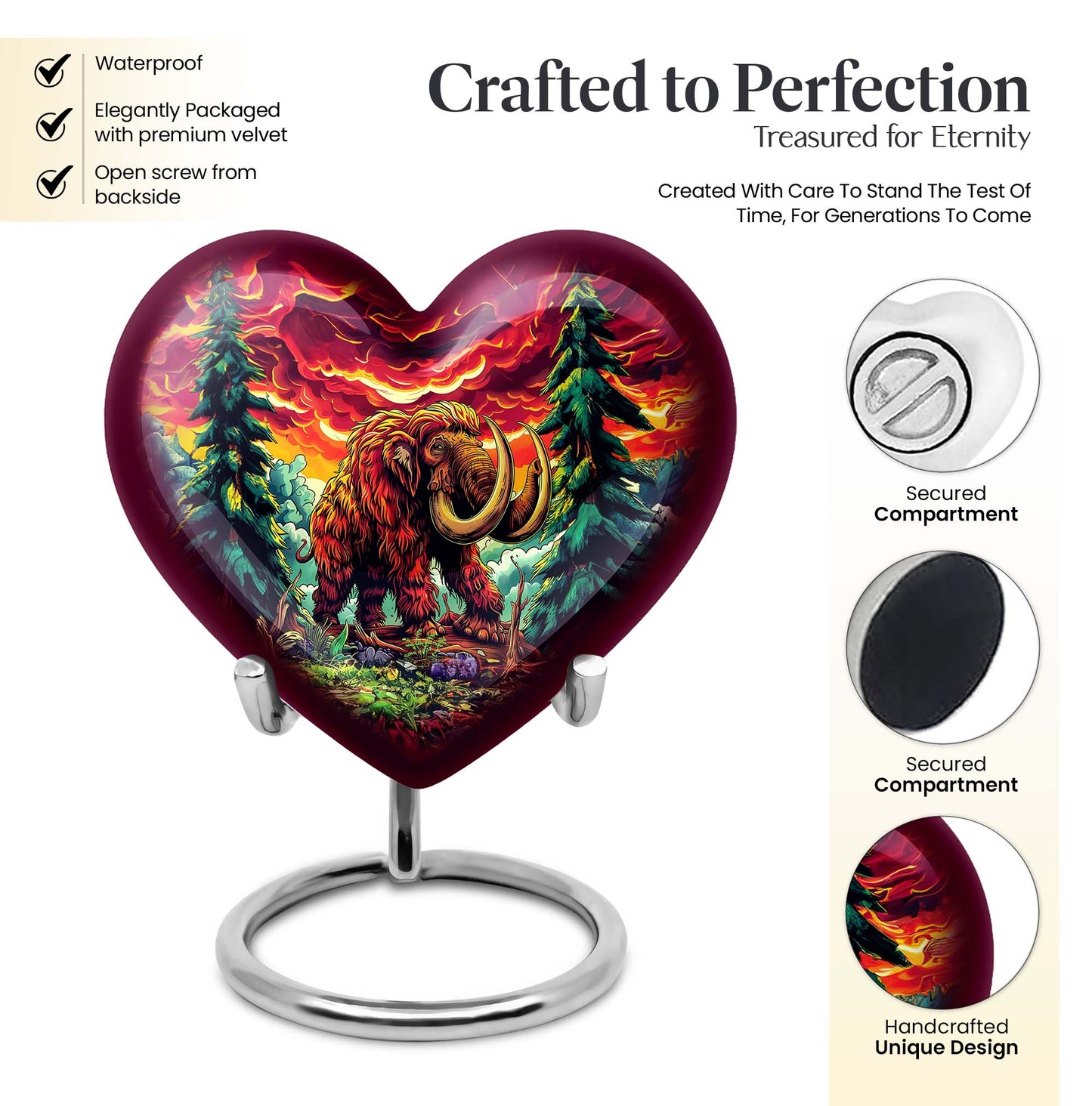 mammoth urn with heart design