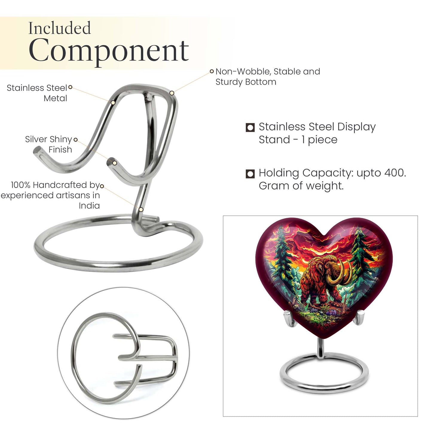 mammoth urn with heart design