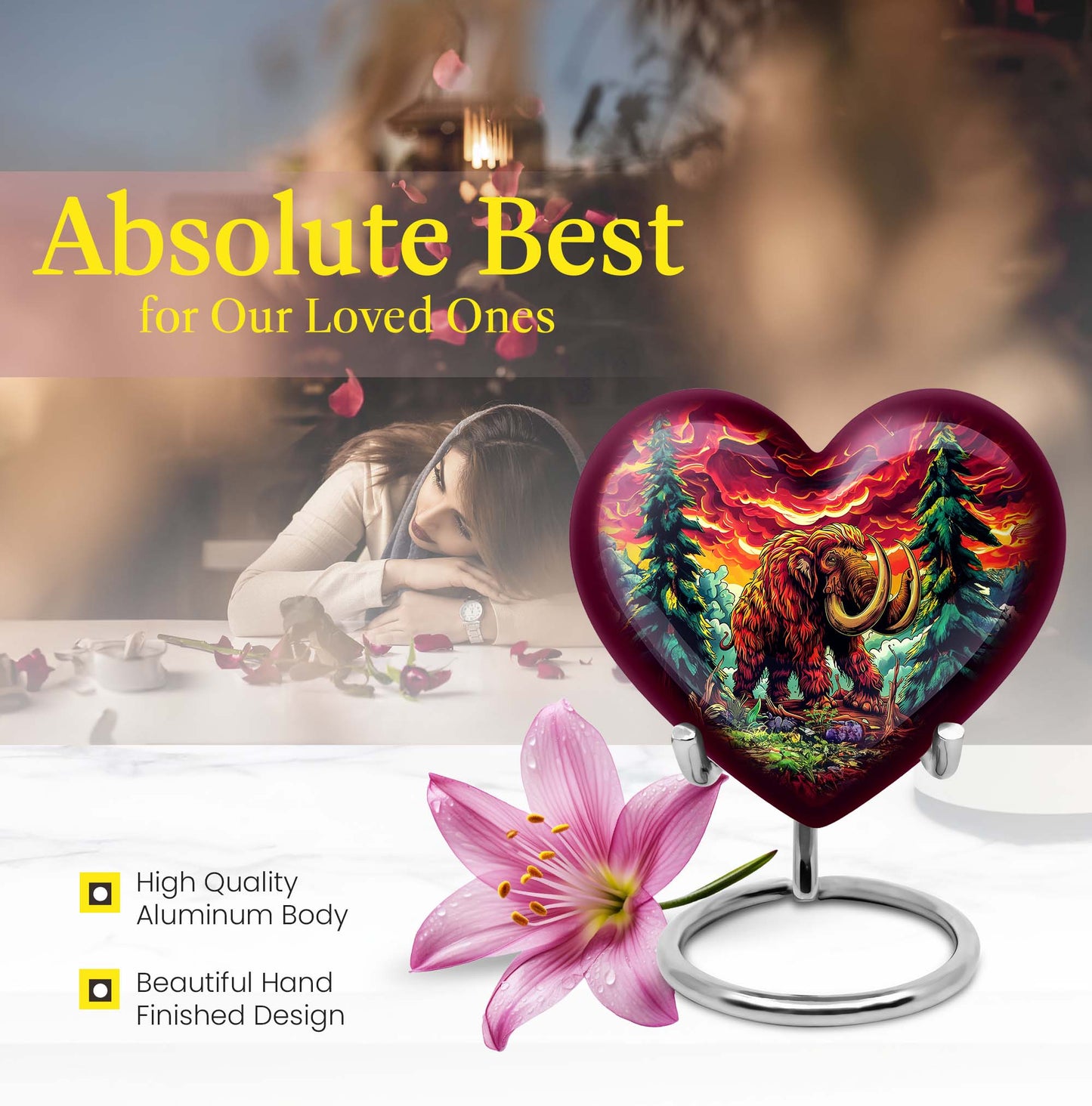 mammoth urn with heart design