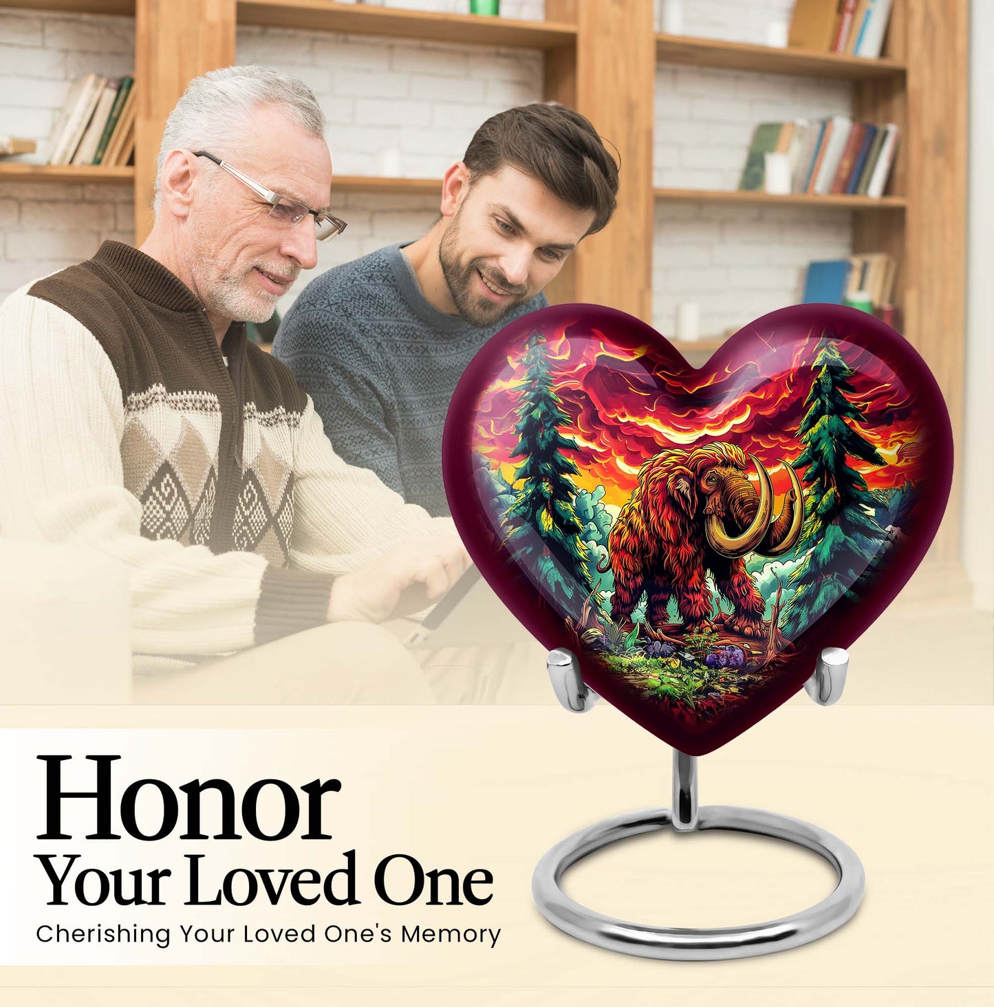 mammoth urn with heart design