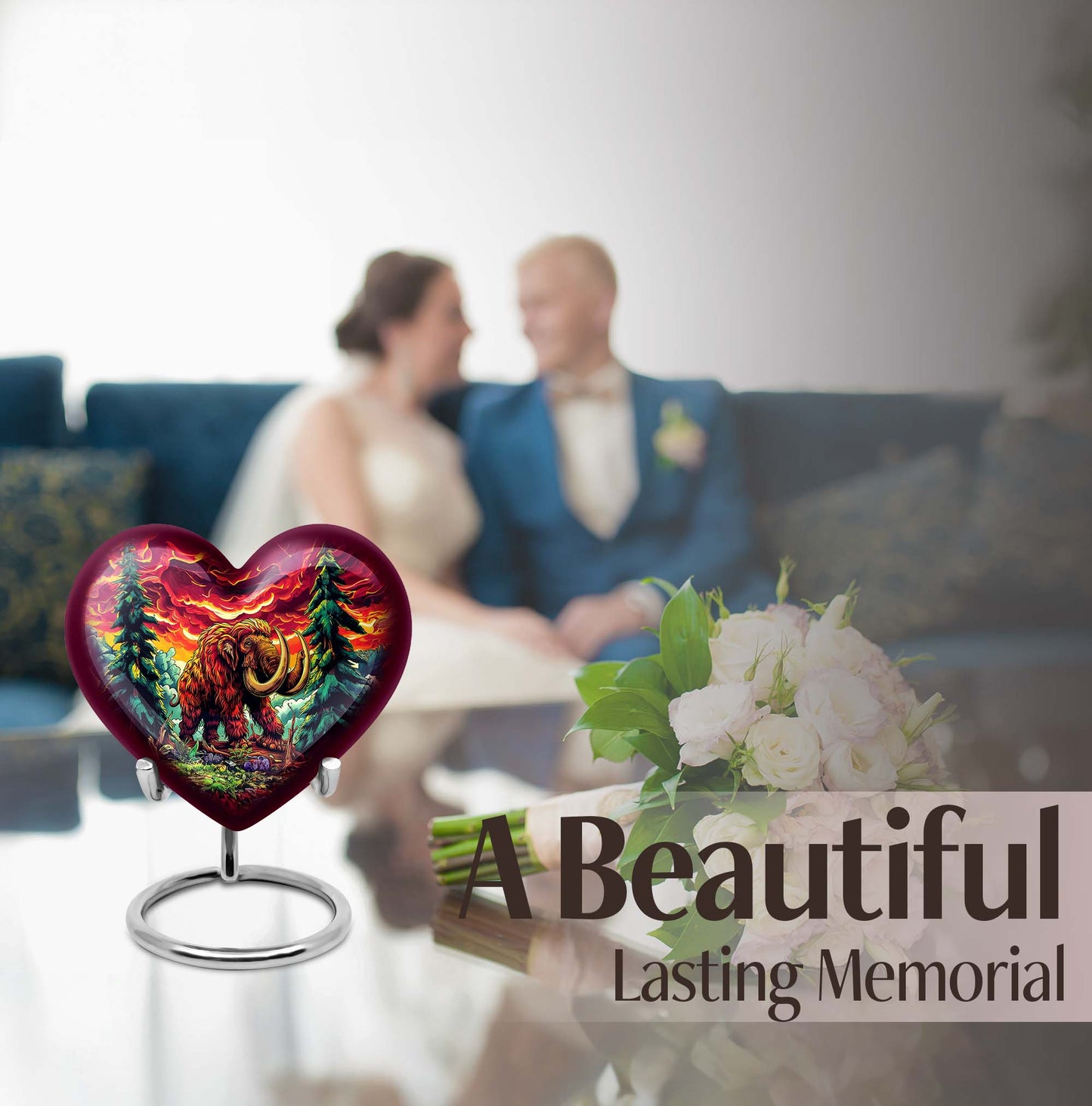 mammoth urn with heart design