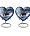 10-inch heart-shaped Mammoth Urn, an aluminium funeral ash urn with flower design