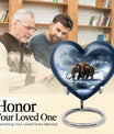 10-inch heart-shaped Mammoth Urn, an aluminium funeral ash urn with flower design