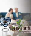 10-inch heart-shaped Mammoth Urn, an aluminium funeral ash urn with flower design