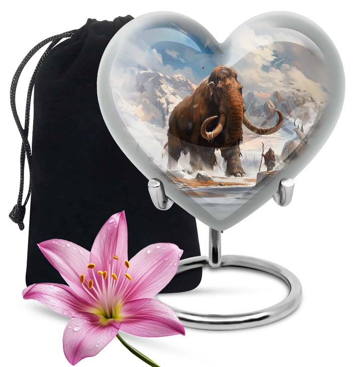 Heart-shaped mammoth Urn, floral design,